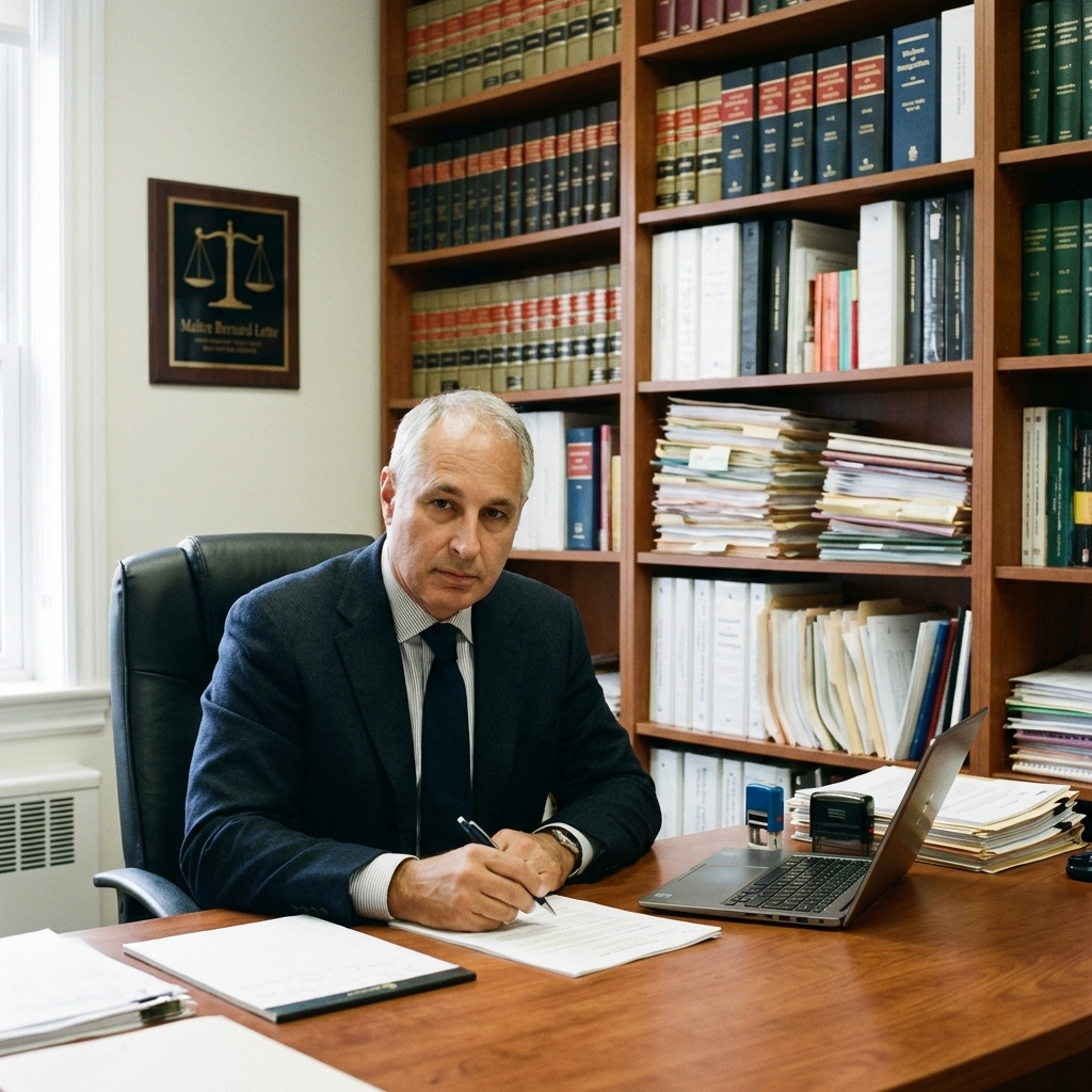 Maître Bernard LETTE dans son cabinet